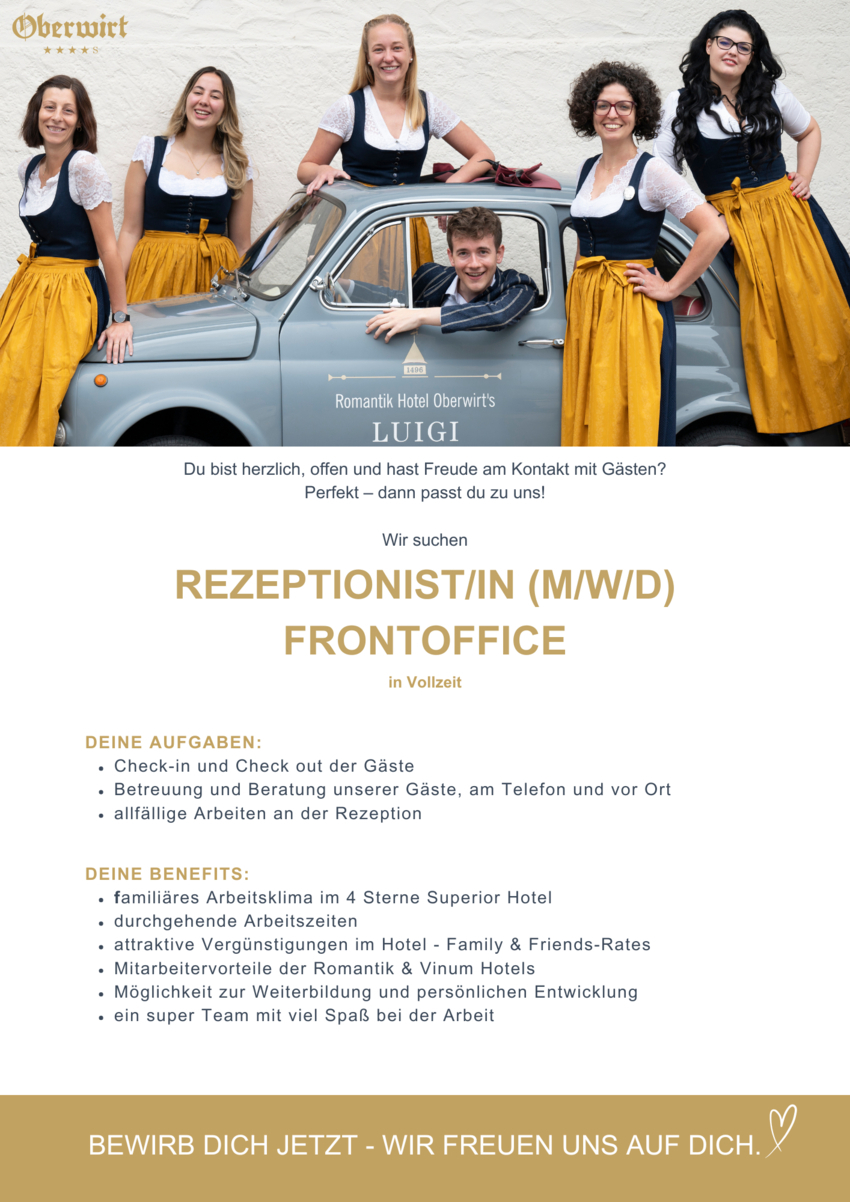 Rezeptionist/in (m/w/d)