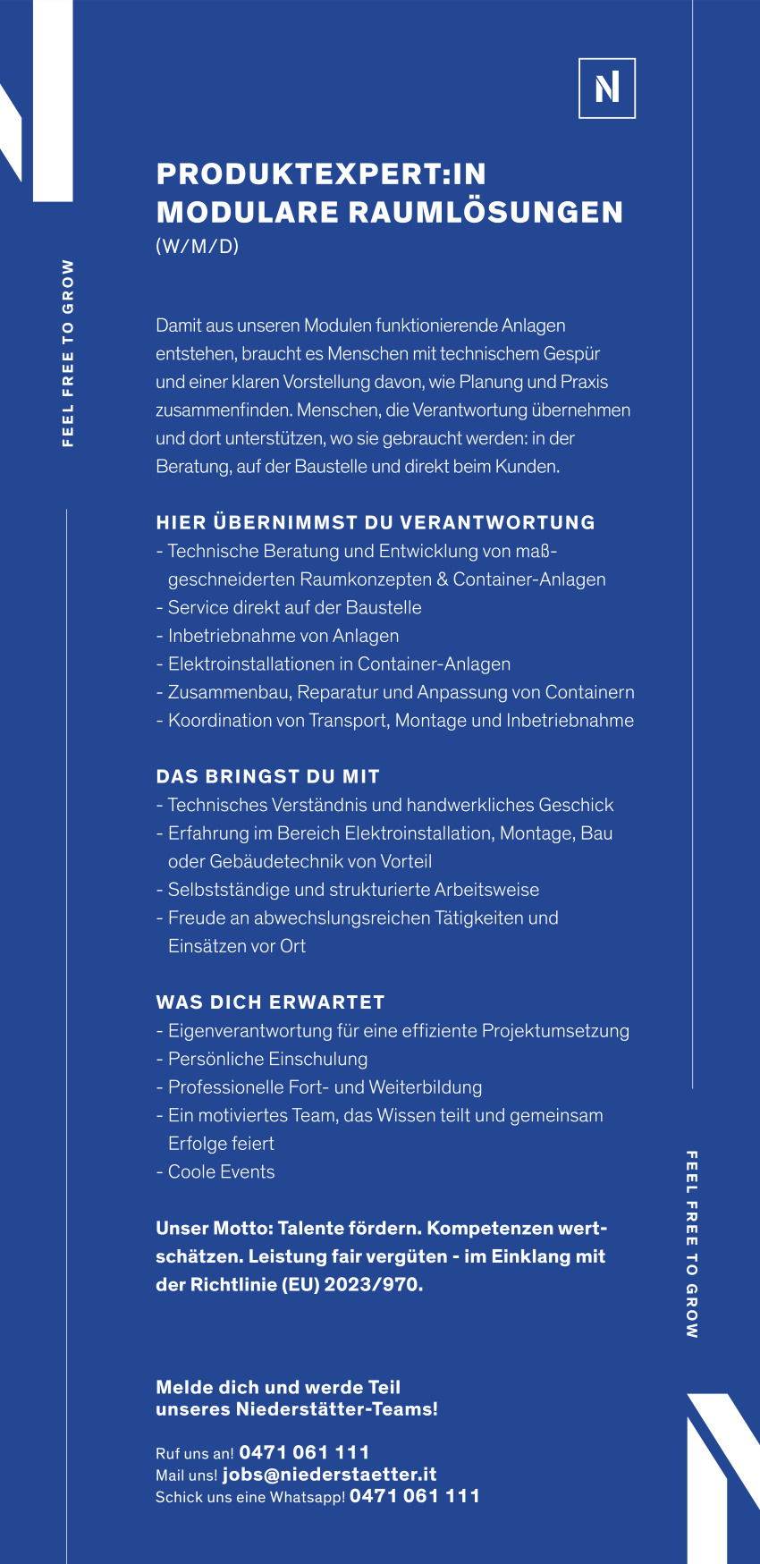 Monteur:in & Produktexpert:in modulare Raumlösungen (w/m/d)