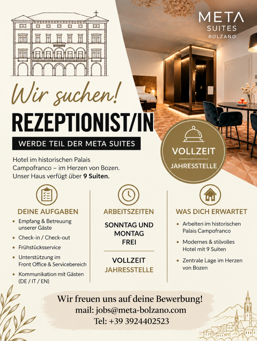 Rezeptionist/in