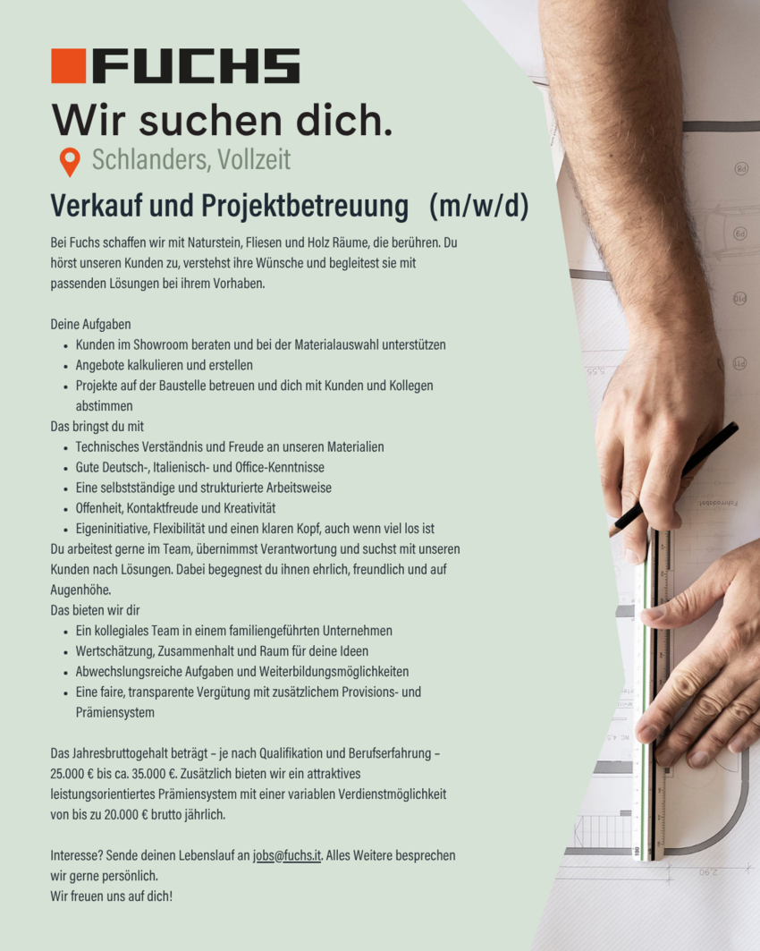 Verkauf und Projektbetreuung (m/w/d)