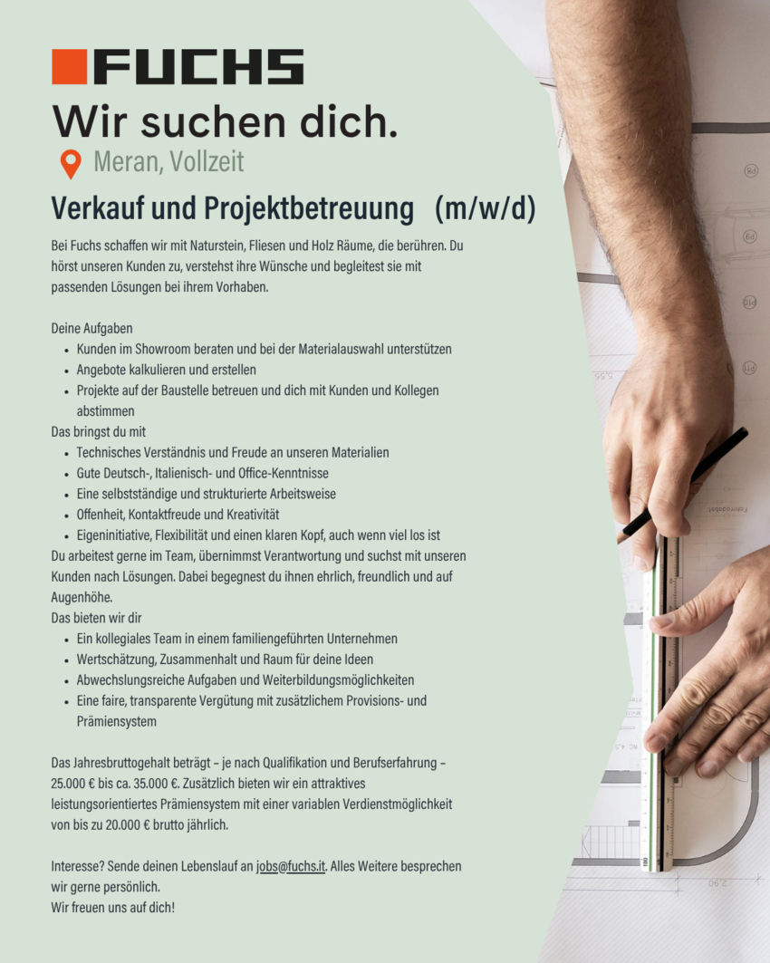 Verkauf und Projektbetreuung (m/w/d)